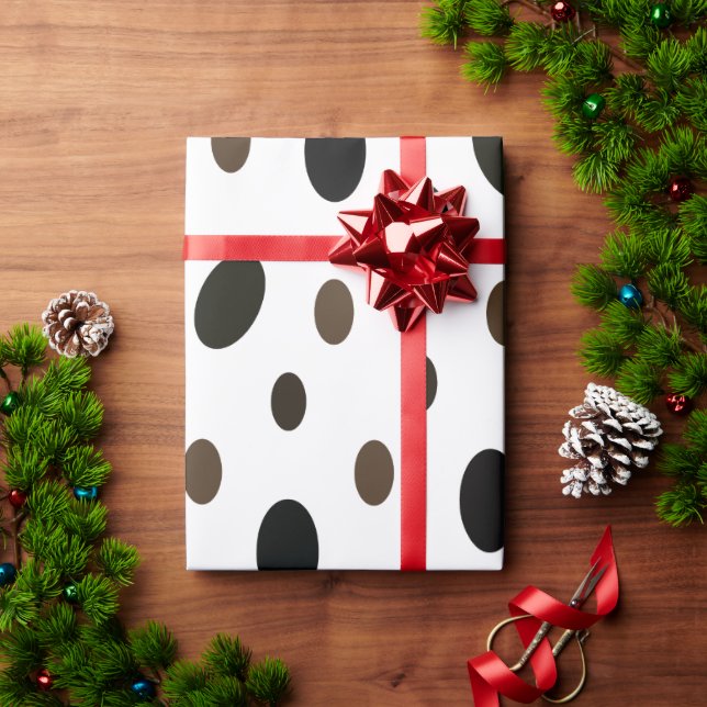 Papel De Regalo Lunares Negros Marrones (Regalo de vacaciones)