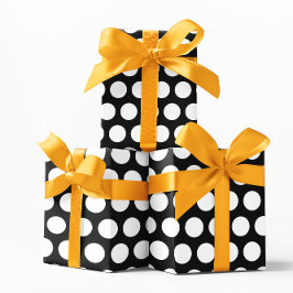 Papel De Regalo Lunares Negros y Blancos