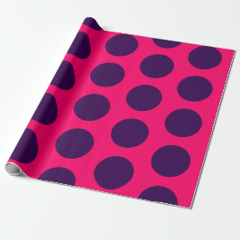 Papel De Regalo Lunares púrpura rosa caliente cumpleaños