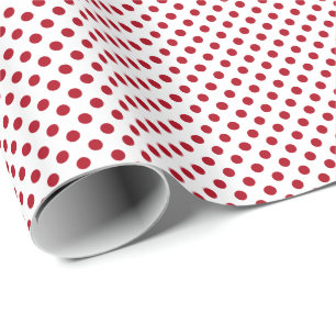 Papel De Regalo Lunares rojos sobre blanco