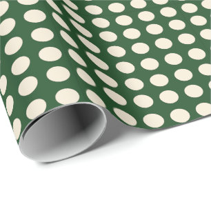 Papel De Regalo Lunares Verde Marfil Color Lunares