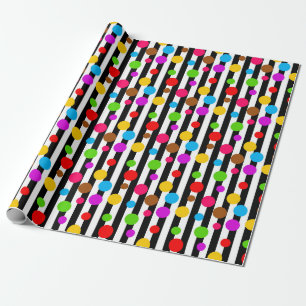 Papel De Regalo Lunares y rayas de colores