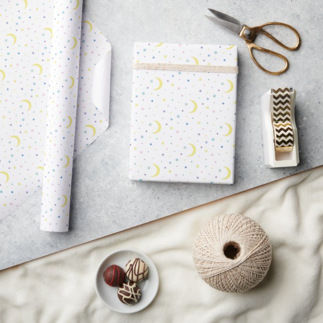 Papel De Regalo Lunas y estrellas. (Artesanía)