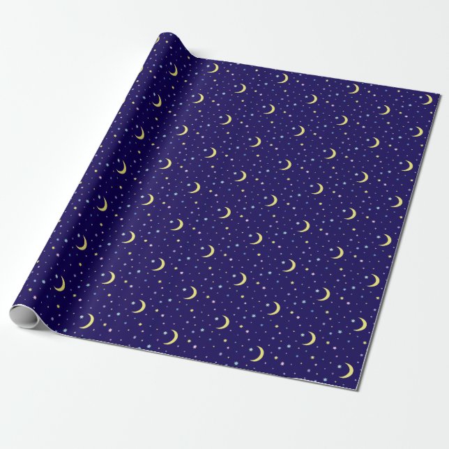 Papel De Regalo Lunas y estrellas. (Desenrollado)