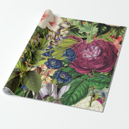 Papel De Regalo Lush Floral Garden Viñetas Botánicas Vintage