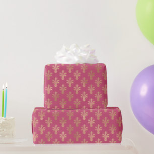 Papel De Regalo Lux Gold Fleur de Lis y Raspberry Sorbet 