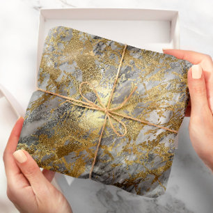Papel De Regalo Lux metálico brillante del movimiento del mármol