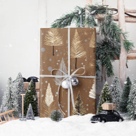 Papel De Regalo Lux Navidades Gold en Warm Brown
