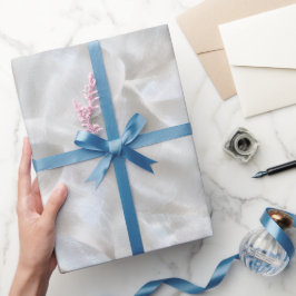 Papel De Regalo Luxe Pearl Silver Shine Frost Abstract Pattern