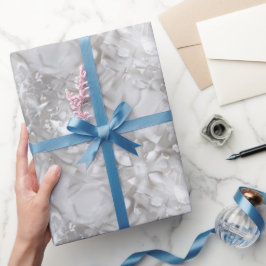 Papel De Regalo Luxe Pearl Silver Shine Frost Abstract Pattern