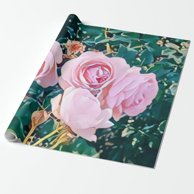 Papel De Regalo luxe romantic flowers botanical wallpaper (Desenrollado)