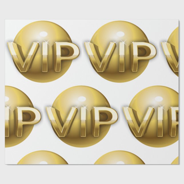 Papel De Regalo Luxury 3D Gold VIP Emblem (Superficie plana)