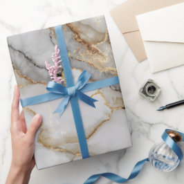 Papel De Regalo Luxury Marble Gold White Harmony Abstract Pattern