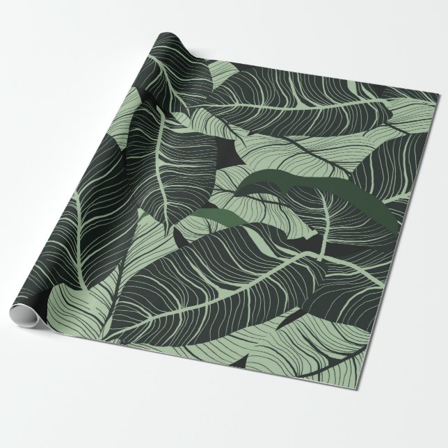Papel De Regalo Luxury nature leaves background. Floral pattern, T (Desenrollado)