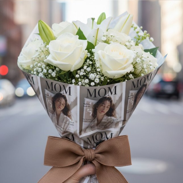 Papel De Regalo Luxury Personalized Mom Photo Magazine Cover  (Subido por el creador)