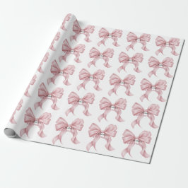 Papel De Regalo Luxury Pink Bow Coquette Baby Shower Girl