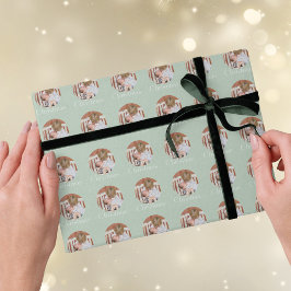 Papel De Regalo Luz azul moderna de foto Navidad vacaciones