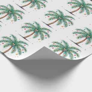 Papel De Regalo Luz de árbol de palmeras de navidad moderna
