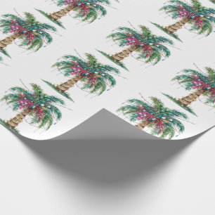 Papel De Regalo Luz de árbol de palmeras de navidad moderna