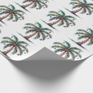 Papel De Regalo Luz de árbol de palmeras de navidad moderna