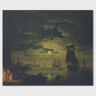 Papel De Regalo Luz de luna sobre Palermo Arte gráfico de alta fid