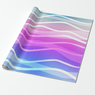 Papel De Regalo Luz Multicolor, diseño de arcoíris con líneas plan