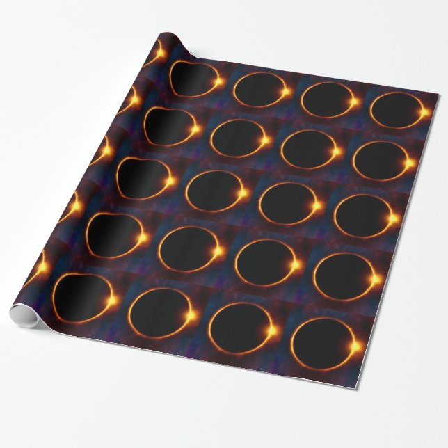 Papel De Regalo Luz solar de la luna del eclipse (Desenrollado)