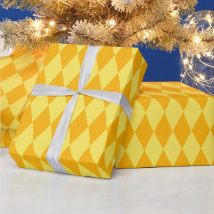 Papel De Regalo Luz y oscuro rombo de cuadros de arlequín amarillo