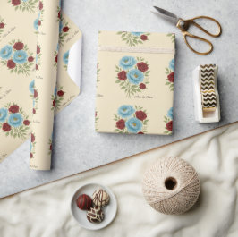 Papel De Regalo Lyons Blue Peony y Fig Purple Rosa Boda