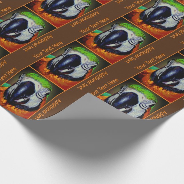 Papel De Regalo Macaw Parrot Face Bird Art Personalizado (Esquina)