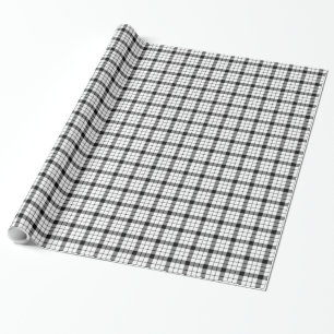 Papel De Regalo MacFarlane tartan blanco negro plaid