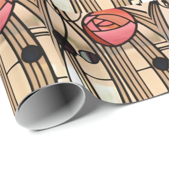 Papel De Regalo Mackintosh - Ventana de Vidrio Manchado (Esquina del rollo)