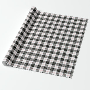Papel De Regalo MacPherson tartan blanco negro plaid