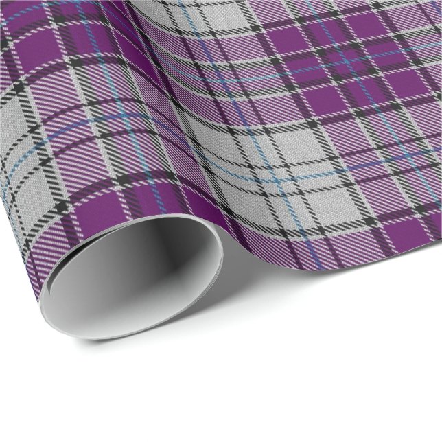 Papel De Regalo MacRae Dance Purple Tartan Wrapping Paper (Esquina del rollo)
