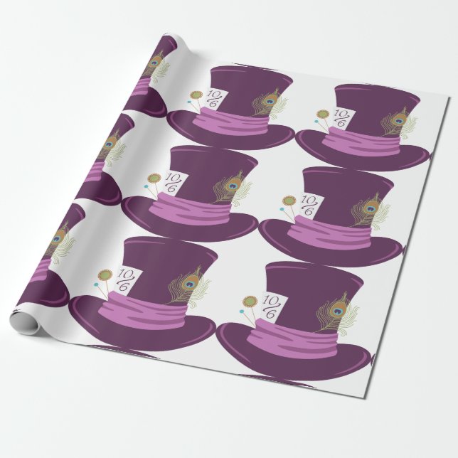 Papel De Regalo Mad Hatter Gorra (Desenrollado)