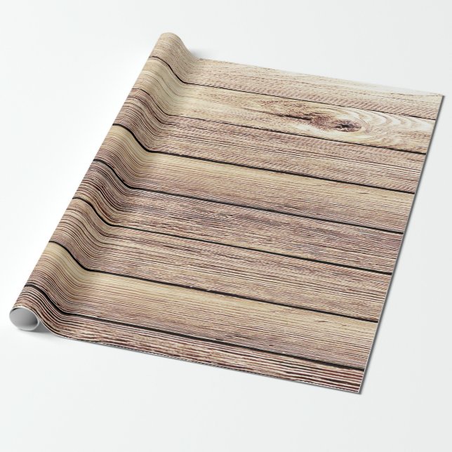 Papel De Regalo Madera de abedul elegante lamentable rústica (Desenrollado)