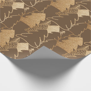 Papel De Regalo Madera de bronce del purpurina de la suposición