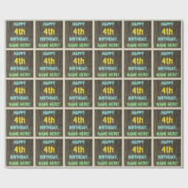 Papel De Regalo Madera falsa, aspecto de texto pintado, cuarto cum