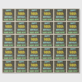 Papel De Regalo Madera falsa, aspecto de texto pintado, cumpleaños