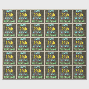 Papel De Regalo Madera falsa, aspecto de texto pintado, cumpleaños