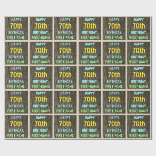 Papel De Regalo Madera falsa, aspecto de texto pintado, cumpleaños