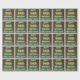 Papel De Regalo Madera falsa, aspecto de texto pintado, cumpleaños