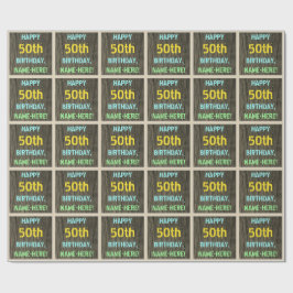 Papel De Regalo Madera falsa, aspecto de texto pintado, cumpleaños