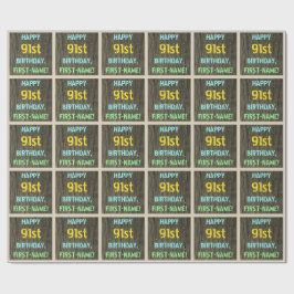 Papel De Regalo Madera falsa, aspecto de texto pintado, cumpleaños