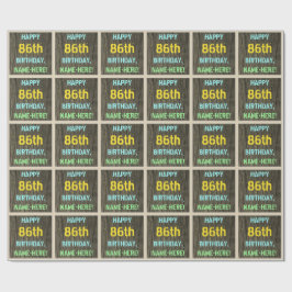 Papel De Regalo Madera falsa, aspecto de texto pintado, cumpleaños