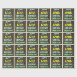 Papel De Regalo Madera falsa, aspecto de texto pintado, cumpleaños