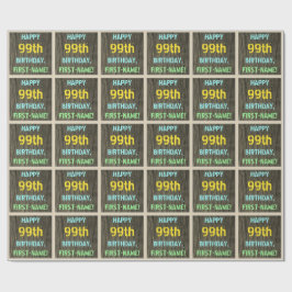 Papel De Regalo Madera falsa, aspecto de texto pintado, cumpleaños