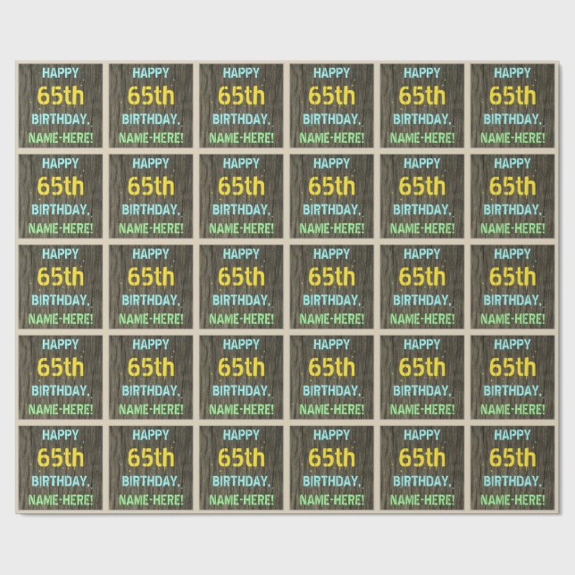 Papel De Regalo Madera falsa, aspecto de texto pintado, cumpleaños (Superficie plana)