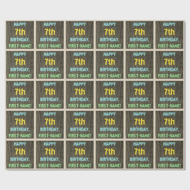 Papel De Regalo Madera falsa, aspecto de texto pintado, séptimo cu (Superficie plana)