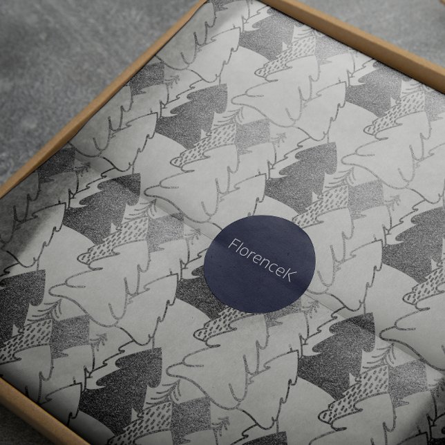 Papel De Regalo Madera Purpurina gris plateado de nieve blanca de  (Christmas Tree White Snow Silver Gray Glitter Wood Wrapping Paper)